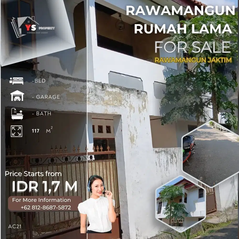 Harga Tanah Saja! Rumah Lama Rawamangun, SHM Cocok Investasi/Bangun