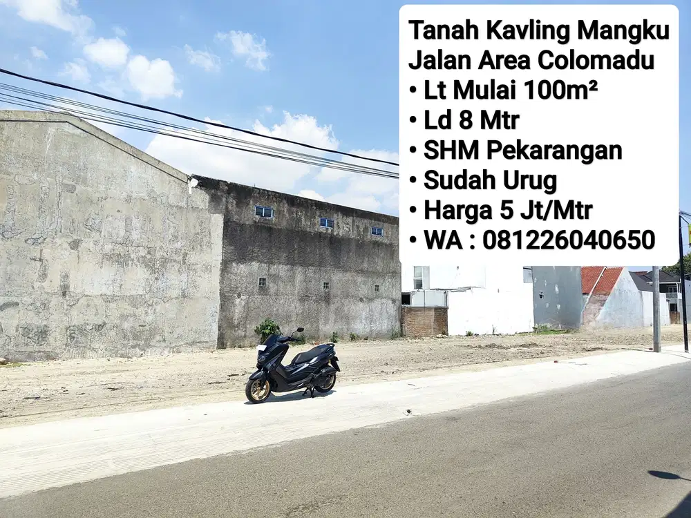 Jual Tanah Kavling Area Colomadu Mangku Jalan Cocok Untuk Usaha