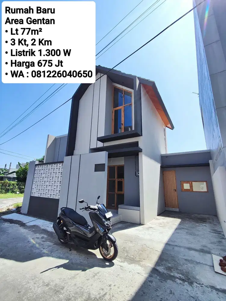 Jual Rumah Baru di Gress Area Perumahan Gentan,Dekat Laweyan,Purwosari