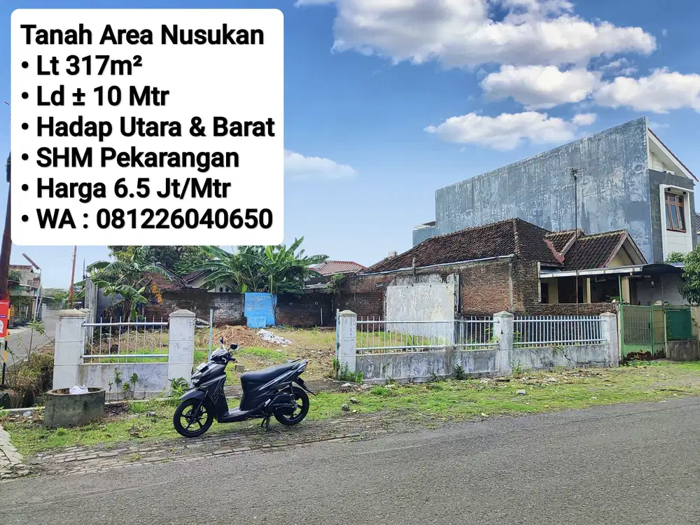 Jual Tanah Area Dekat Nusukan, Cocok Untuk 2 Rumah atau 1 Rumah Mewah