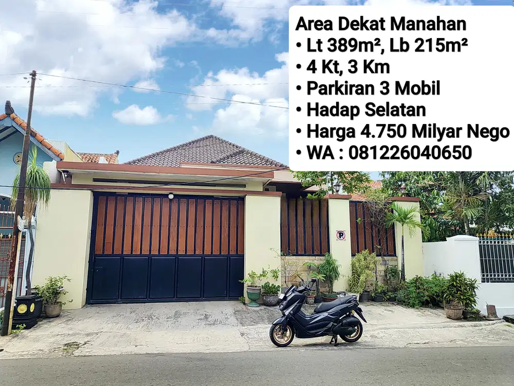 Jual Rumah Siap Huni Area Dekat Manahan, Bisa Untuk Usaha Juga