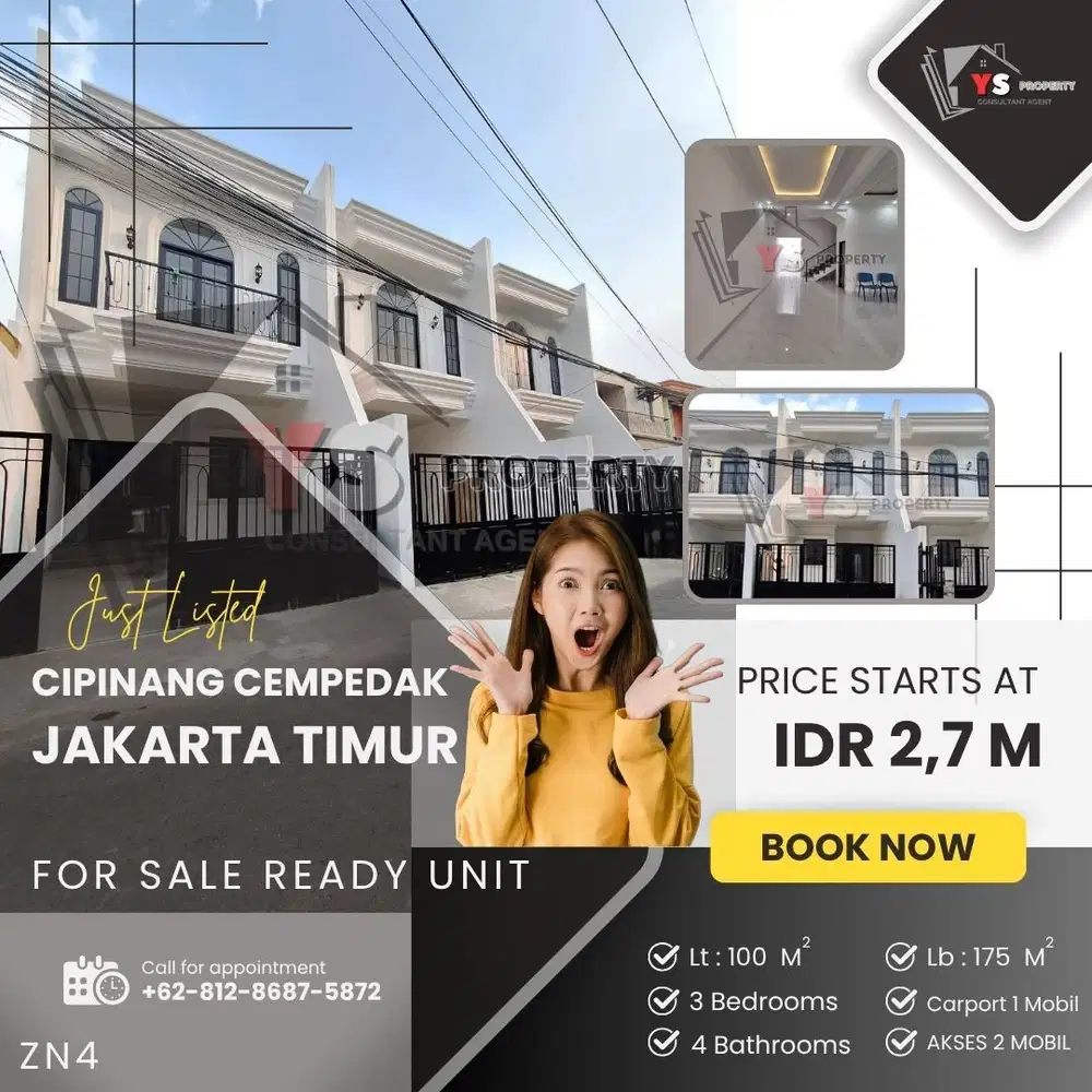 CIPINANG CEMPEDAK JAKTIM RUMAH CLASSIC MENAWAN READY UNIT ZN4