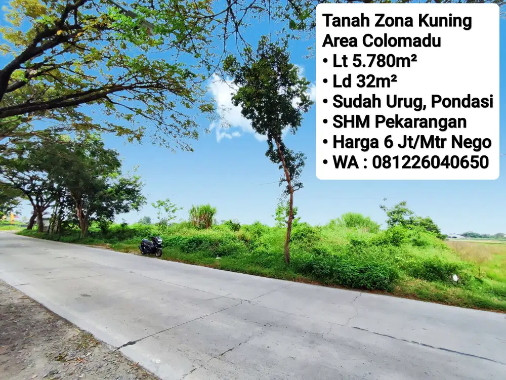 Jual Tanah Siap Bangun Area Colomadu Mangku Jalan Raya