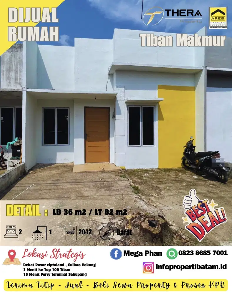 Dijual Murah Rumah 1 lantai siap huni di tiban makmur