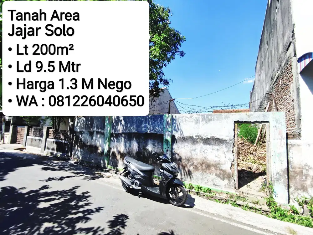 Jual Tanah Siap Bangun Area Jajar Solo, Dekat Manahan, Fajar Indah