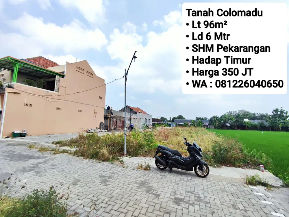Juak Tanah Siap Bangun Area Colomadu, Dekat Ramada, Ums, Lor In