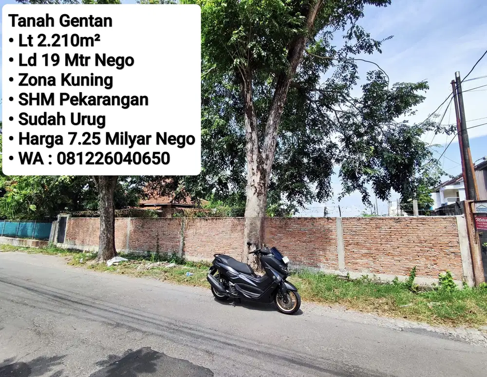 Jual Tanah Area Gentan Cocok Untuk Perumahan Atau Rumah Mewah