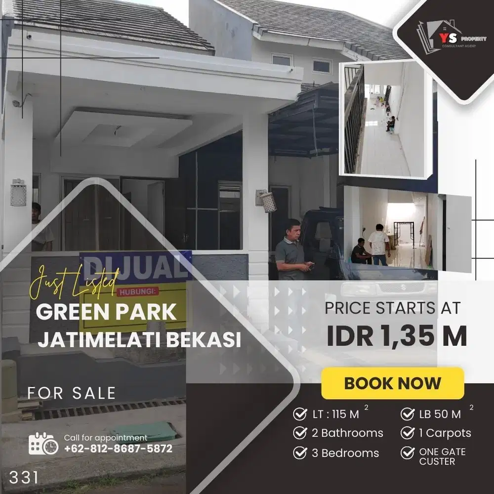 GREEN PARK JARIMELATI RUMAH MINIMALIS TERJANGKAU CLUSTER NYAMAN 331