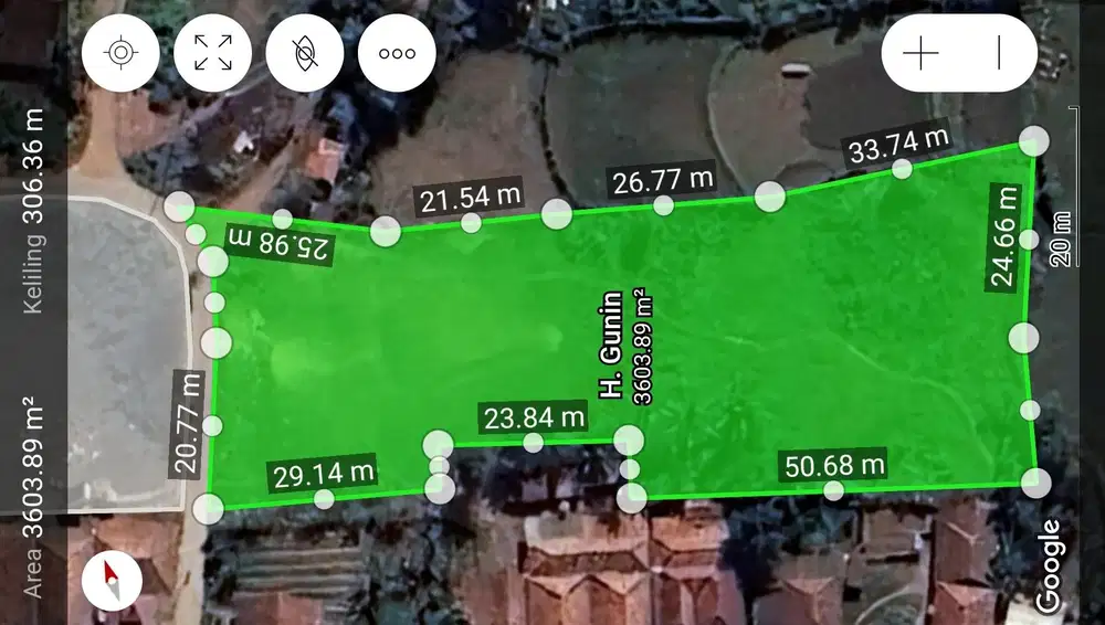 Jual Tanah 3.600 m2 harga 500 rb/m2 di Bekasi