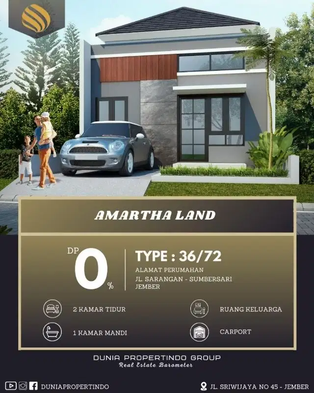 Rumah subsidi terbesar perum amartha land antirogo