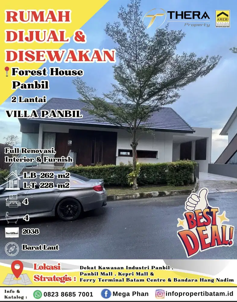 Dijual Villa Siap Huni full furnished di Villa Panbil Forest House