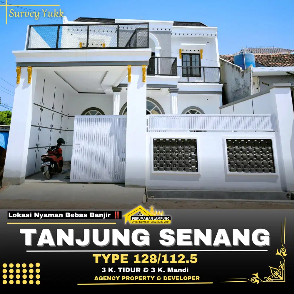 RUMAH MEWAH 2 LANTAI KOTA BANDAR LAMPUNG DIJUAL MURAH