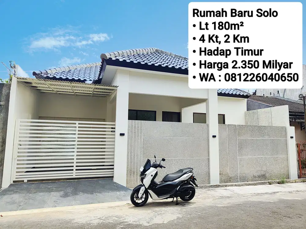 Jual Rumah Baru Di Perumahan Dekat Manahan Solo, Hadap Timur