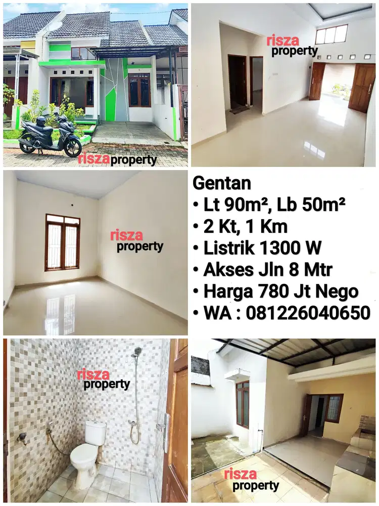 Jual Rumah Area Perumahan Cluster Gentan Akses 8 Meter, Dekat Laweyan