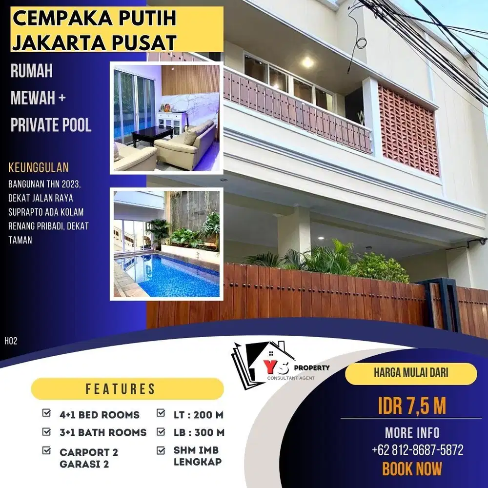 CEMPAKA PUTIH JAKPUS RUMAH MEWAH DENGAN PRIVATE POOL BANGUNAN 2023 H02