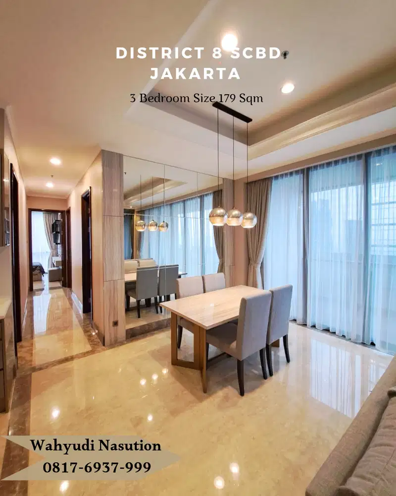 Disewakan Apartemen District 8 SCBD Special Unit 3BR Size 179 Sqm