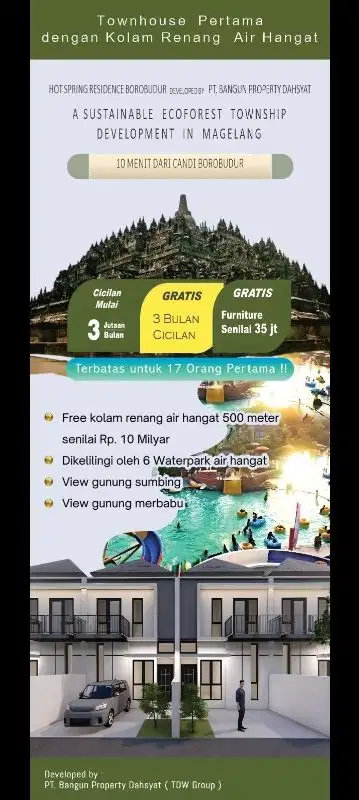 TOWNHOUSE DENGAN KOLAM RENANG AIR HANGAT DEKAT BOROBUDUR
