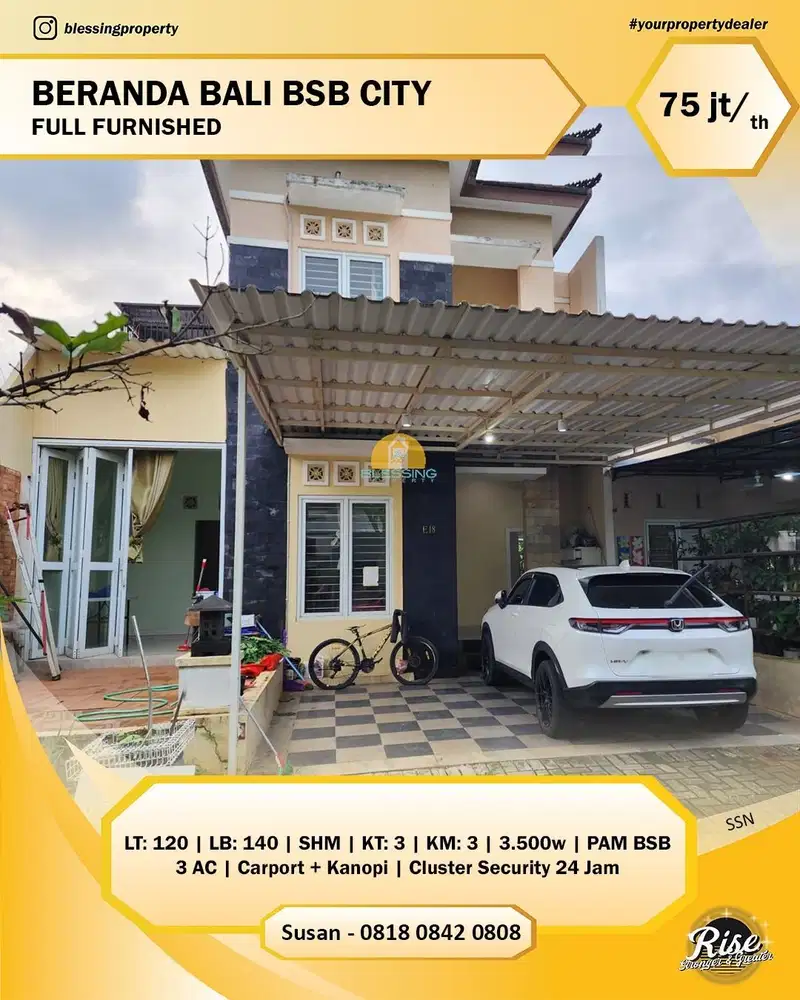 Rumah full furnish siap pakai cocok untuk expart di BSB City