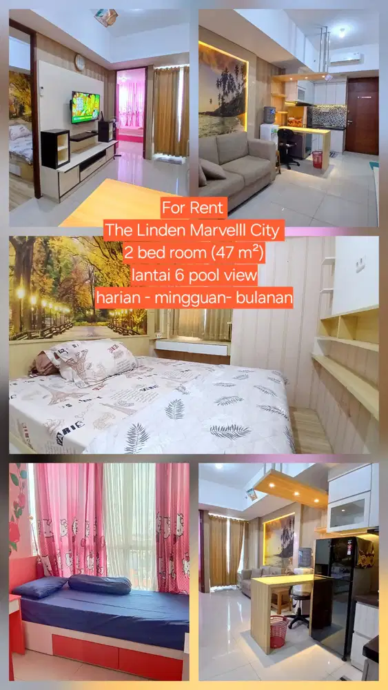 Sewa apartemen the Linden harian mingguan bulanan di Surabaya pusat