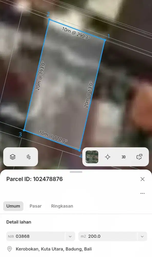 Tanah Bonus Rumah Lama di Kerobokan Utara Bali