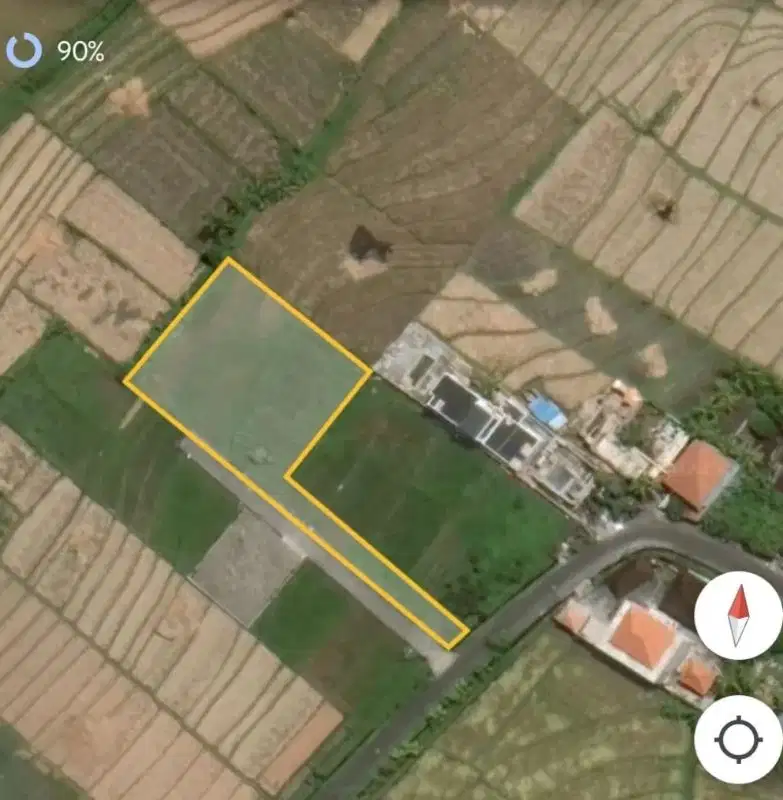 Tanah full view hamparan sawah di jalan pantai Nyanyi, Tabanan