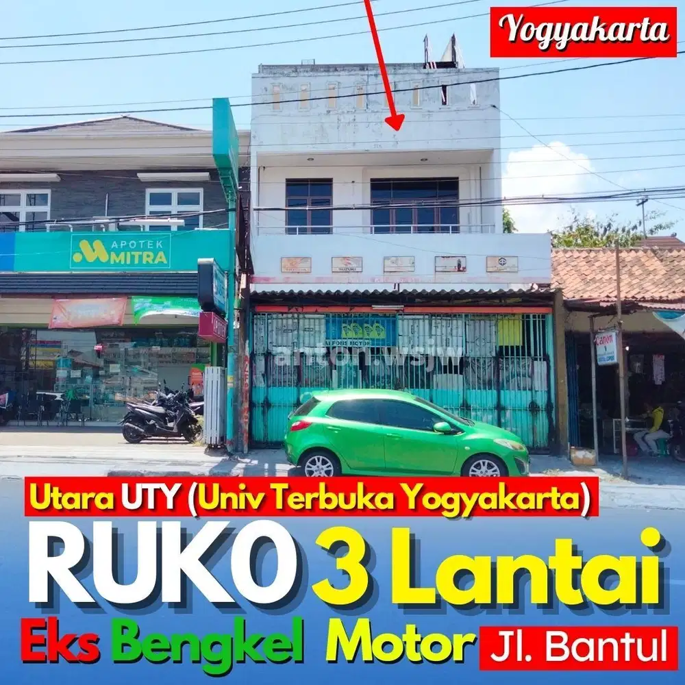 Ruko Bagus 3 lantai Jogja Jl Bantul Utara kampus Merdeka UT Lt 112 m²