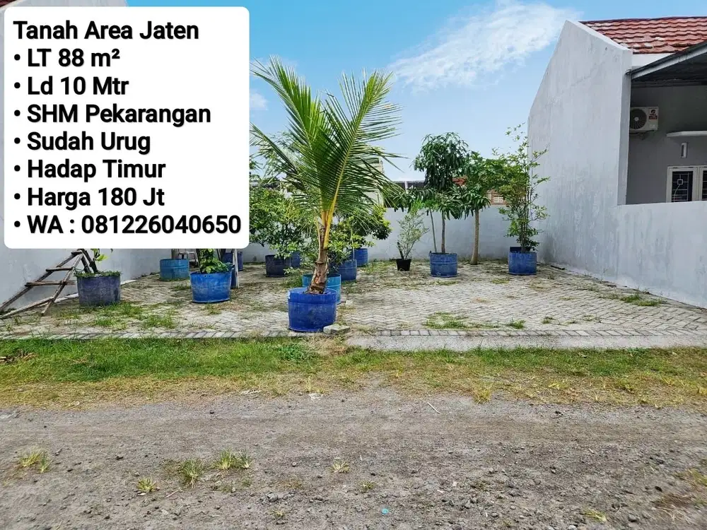 Jual Tanah Siap Bangun Area Jaten, Dekat Fly Over, Indogrosir