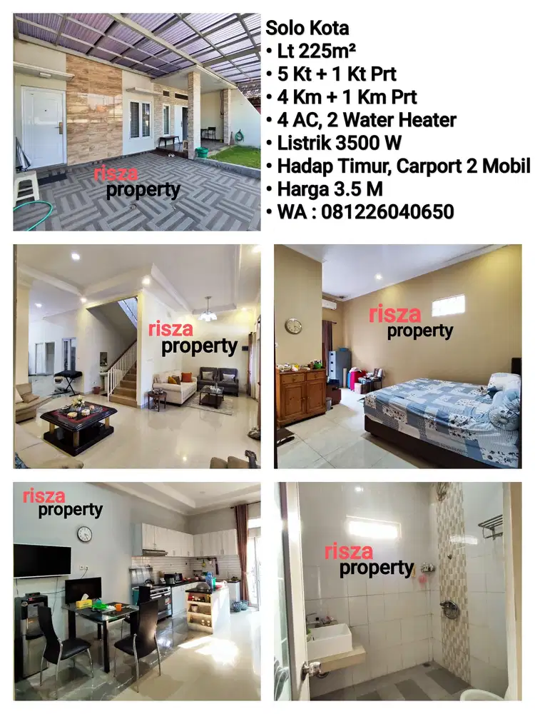 Jual Rumah Siap Pakai Area Laweyan Solo, Dekat Purwosari, Laweyan