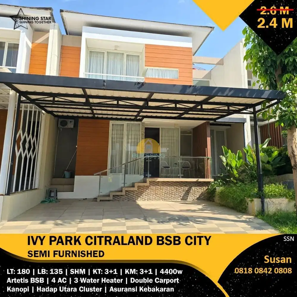 Rumah Murah Minimalis Siap pakai di Ivy Park BSB Semarang