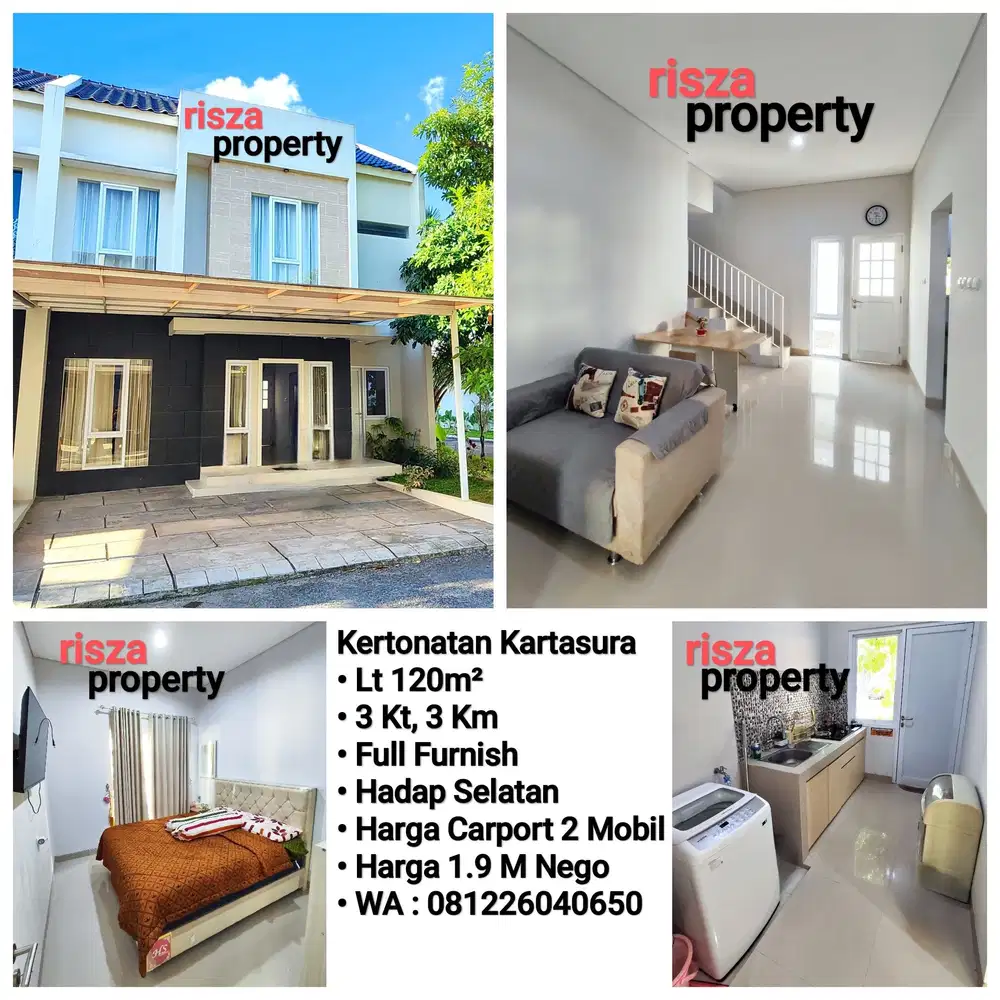 Jual Rumah Full Furnish Area Perumahan Cluster Kartasura
