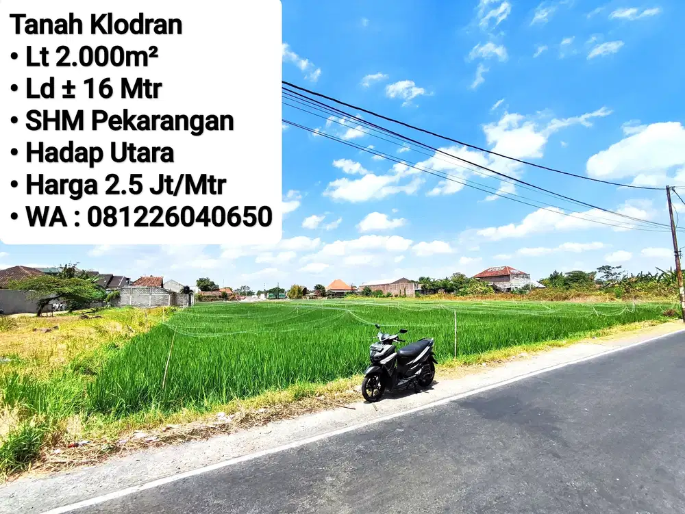 Jual Tanah Siap Bangun Klodran Untuk Perum, Kavling, Rumah, Gudang