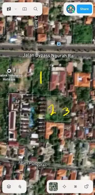 Nego, Tanah datar murah di Sanur akses jalan 20 meter