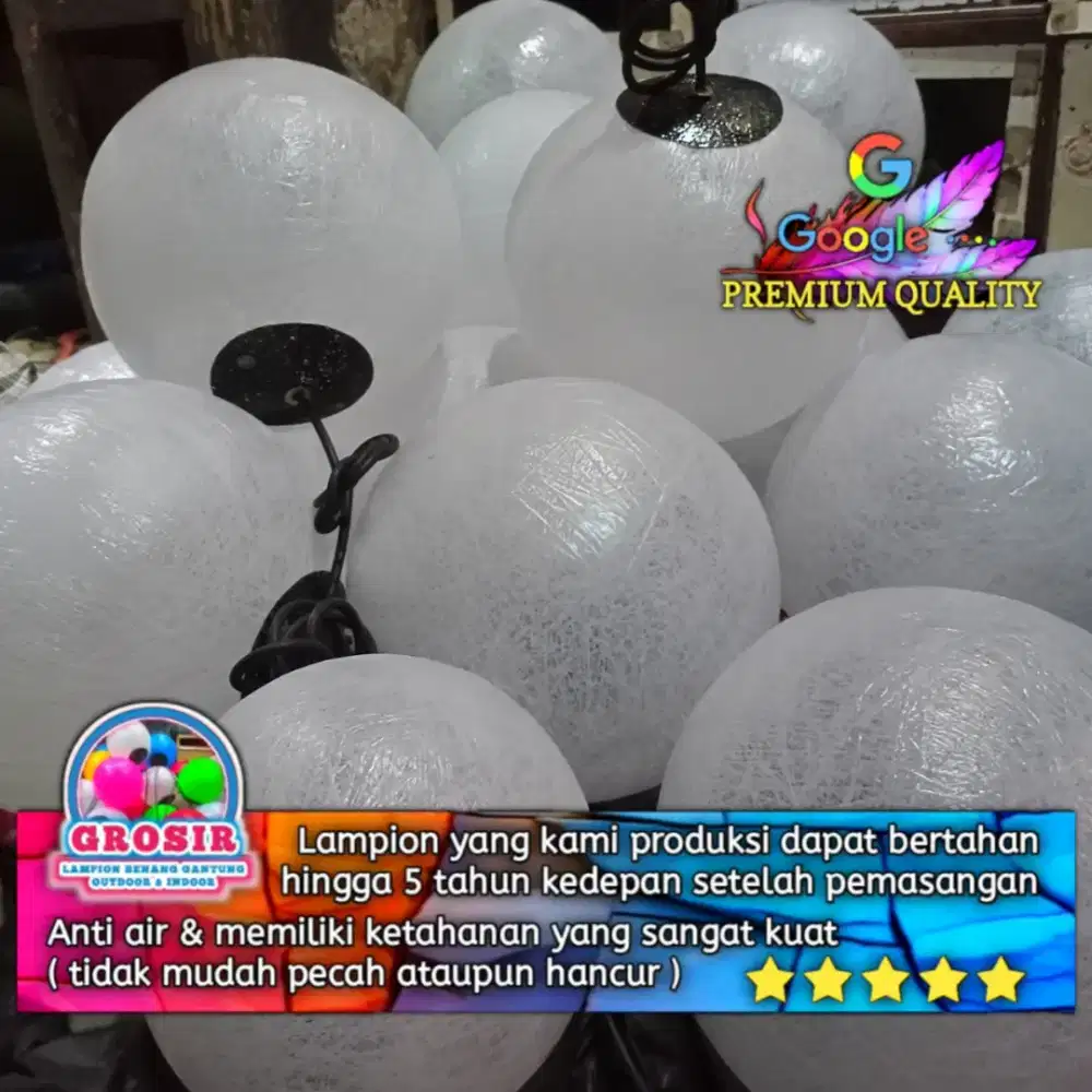 Lampion gantung outdoor dan indoor banyak warna dan ukuran