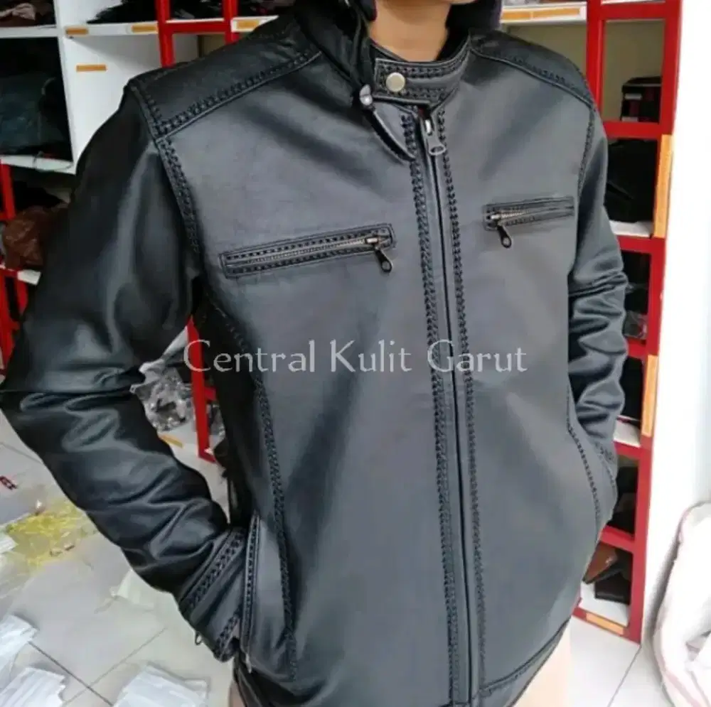 (Pree Order) Jaket Kulit Asli Model Sulam - By Central Kulit Garut