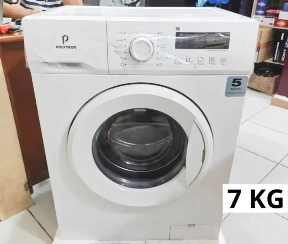 PROMO MESIN CUCI POLYTRON 7KG FRONT LOADING GARANSI RESMI 5 TAHUN