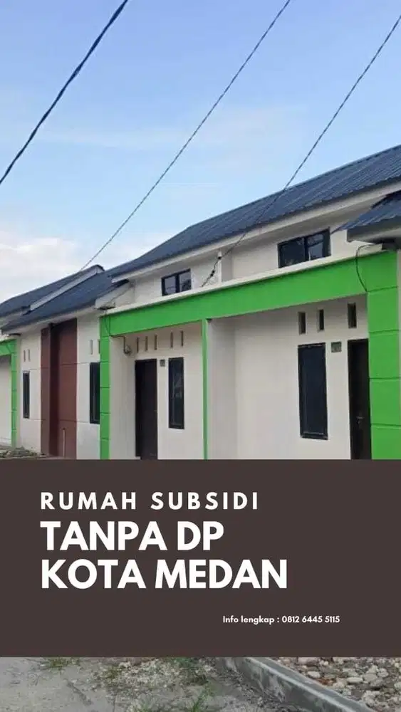 dijual rumah subsidi dekat kota medan tanpa dp