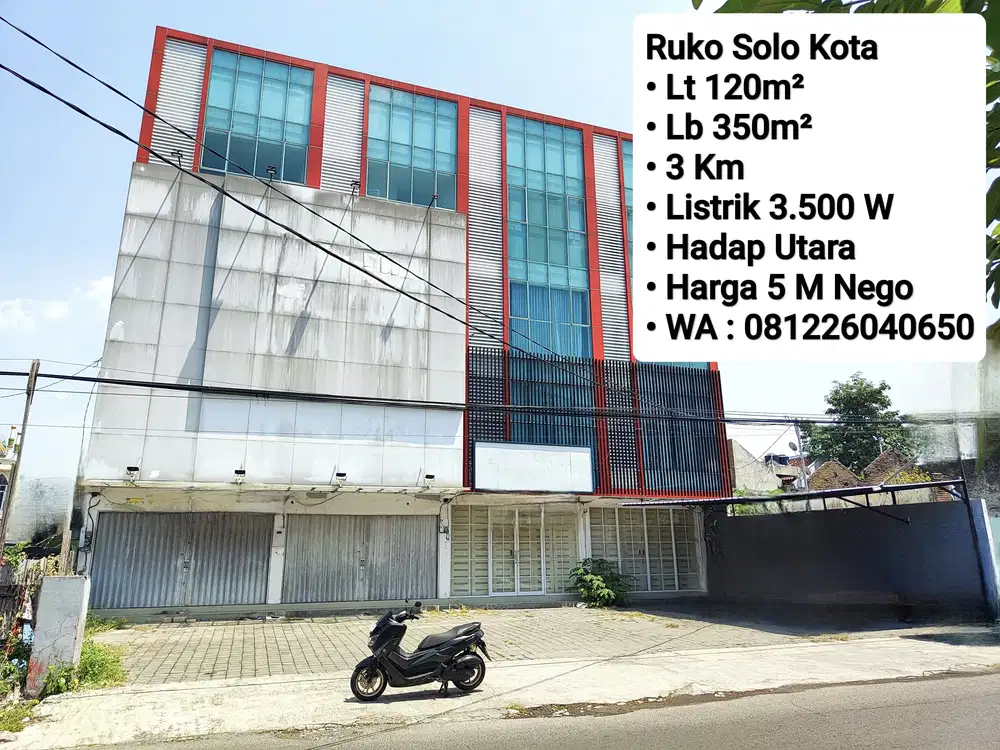 Jual Ruko 4 Plong Bisa Di Beli 1 Plong Area Solo Kota