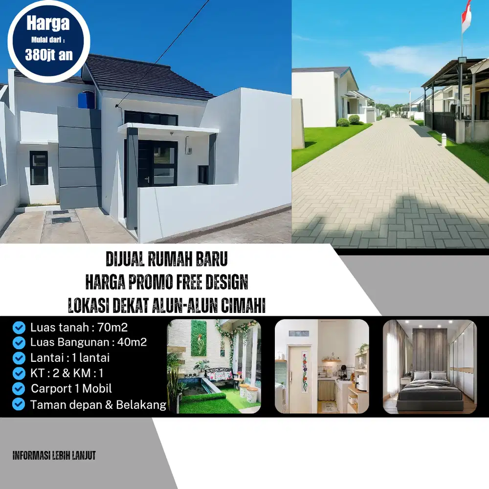 Perumahan Dekat Alun2 Cimahi Promo 5 unit lg September 2025 di 380jt