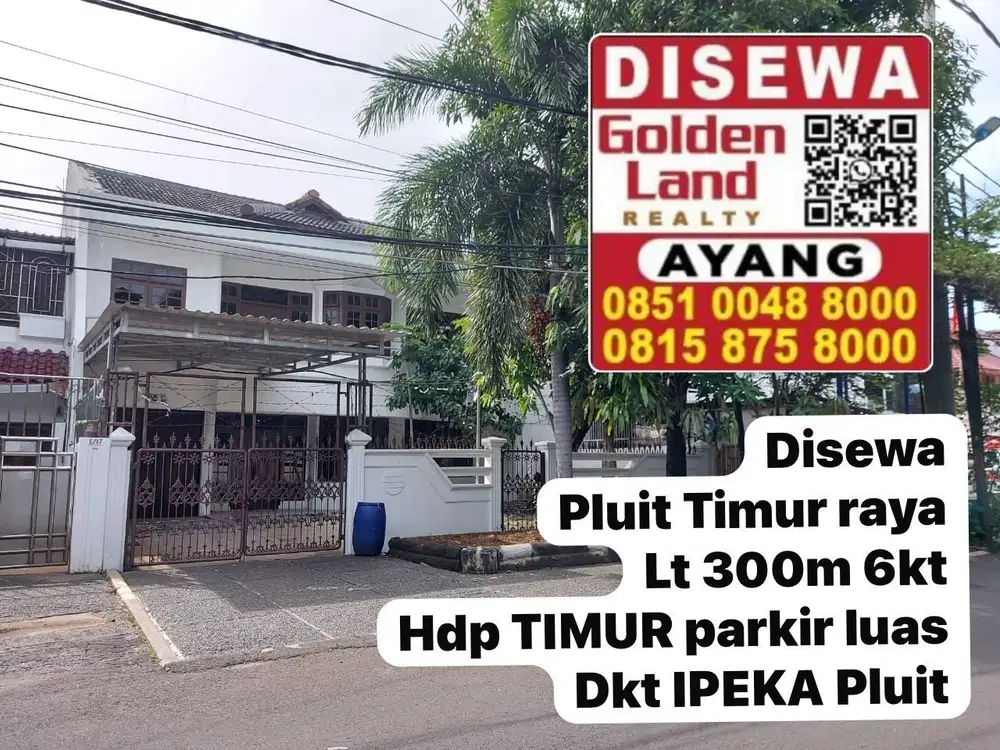 Rumah 2 Lantai di Pluit timur bulevar 300m bisa utk kantor, usaha deket ipeka pluit