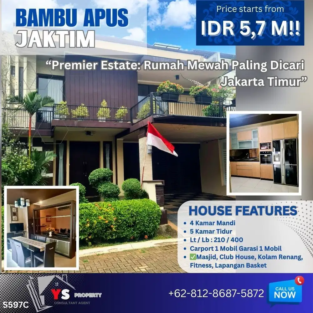 “Premier Estate Bambu Apus : Rumah Mewah Paling Dicari Jaktim S597C