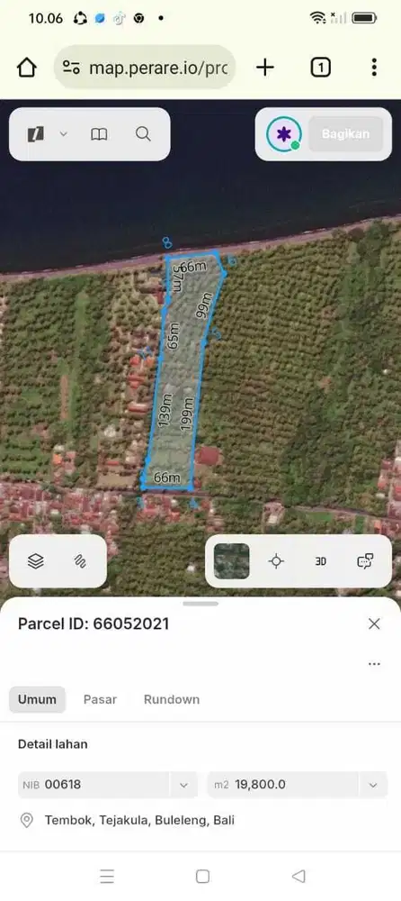 Tanah Los Pantai 1,8 Hektar di Tejakula Singaraja