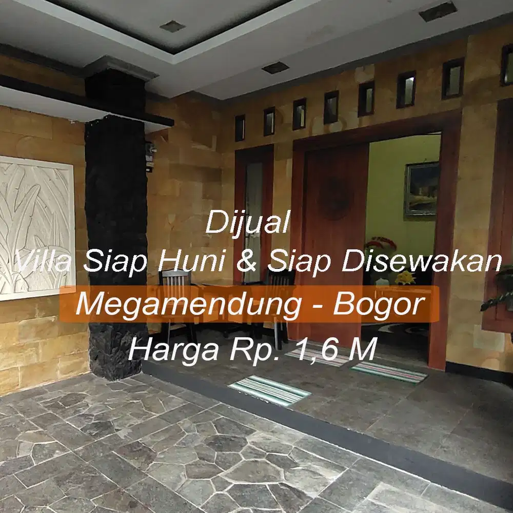 Dijual Segera Rumah Villa Sejuk Lokasi Megamendung Kab Bogor.