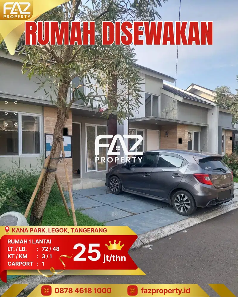 Disewakan Rumah Kana Park Legok Tangerang Murah Tahunan