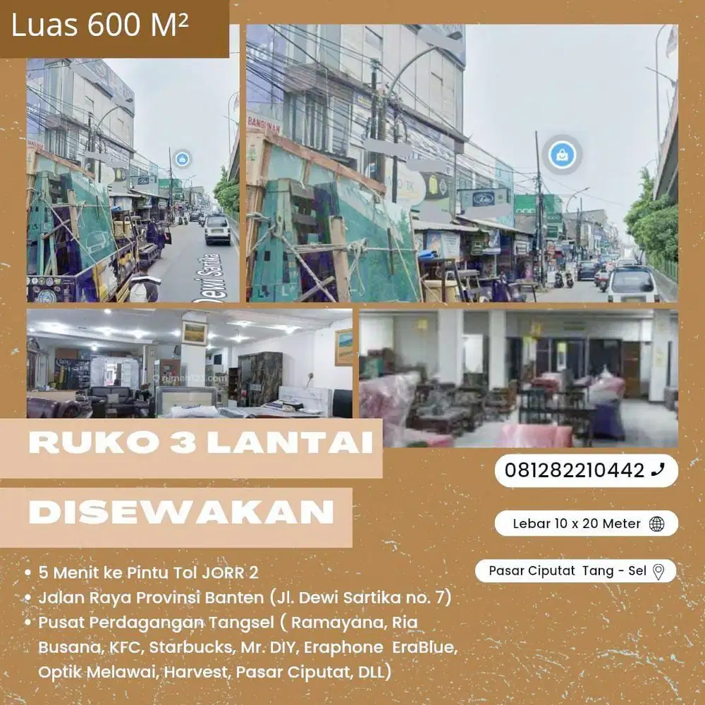Dikontrakkan Ruko Ramai Pasar Ciputat
