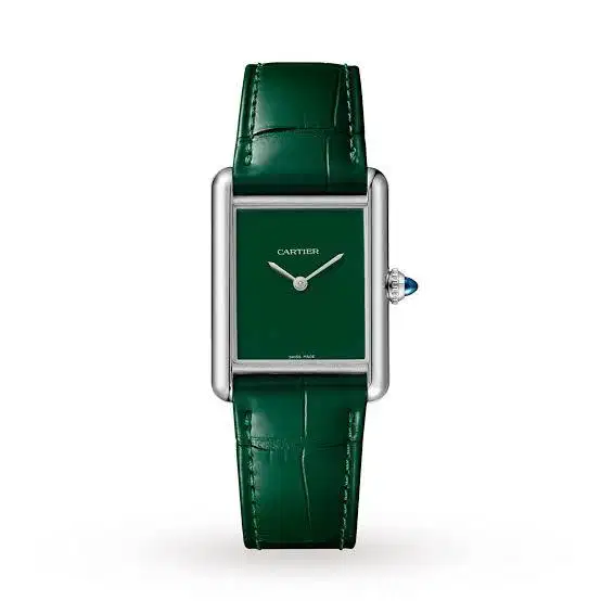 Cartier Tank Must De Green Dial with Leather Quartz 33m - New in Box