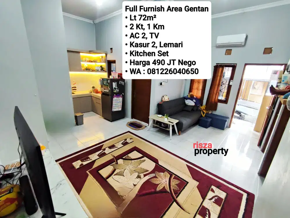 Jual Rumah Full Furnish Siap Pakai Area Gentan, Dekat Laweyan