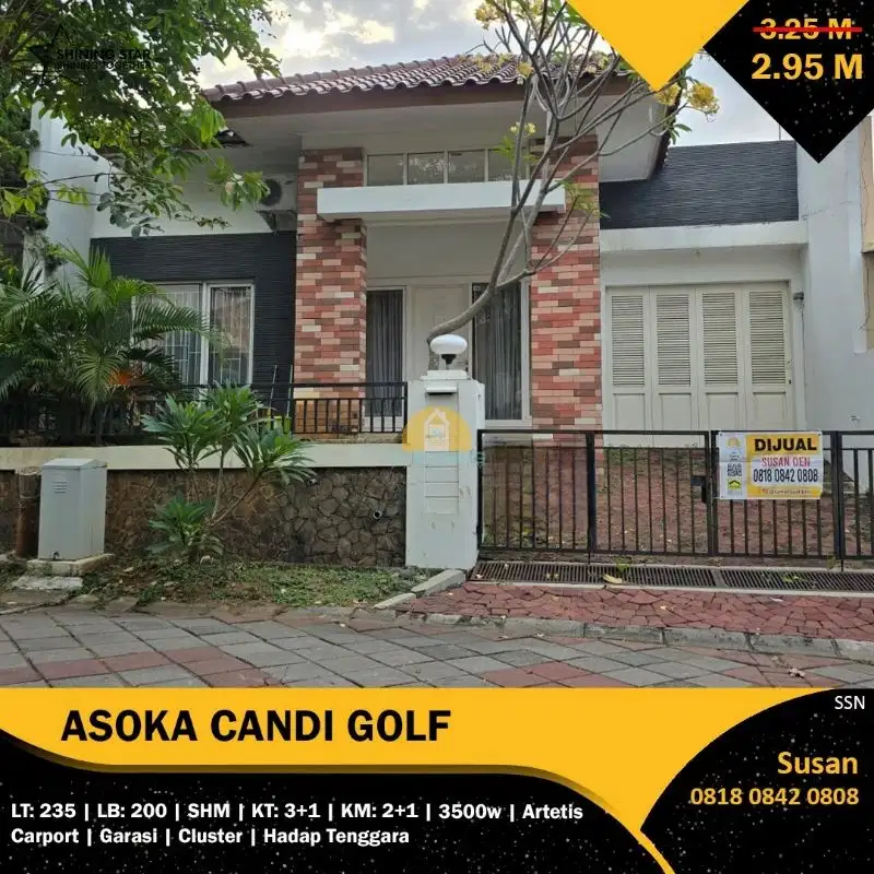 Dijual Rumah Cluster di Kawasan elite Candi Golf siap huni