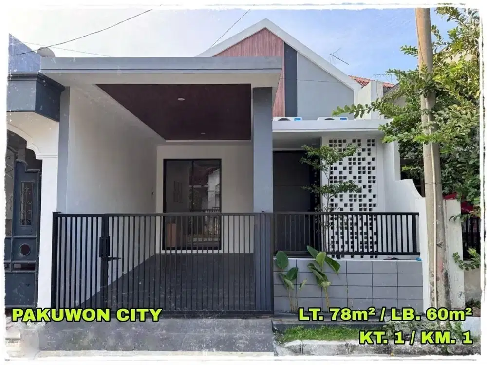 Dijual Rumah Baru Gress 1 Lantai Full Furnish PAKUWON CITY sebelah PCM