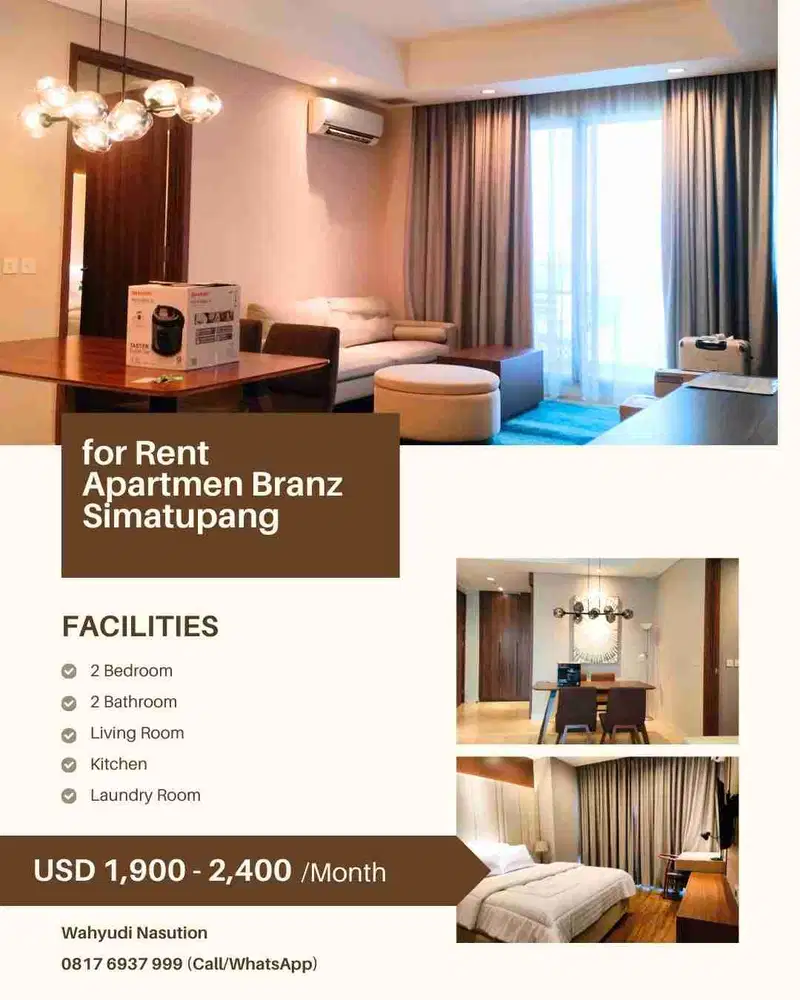 FOR RENT – BRANZ SIMATUPANG | 2BR (121 m²)