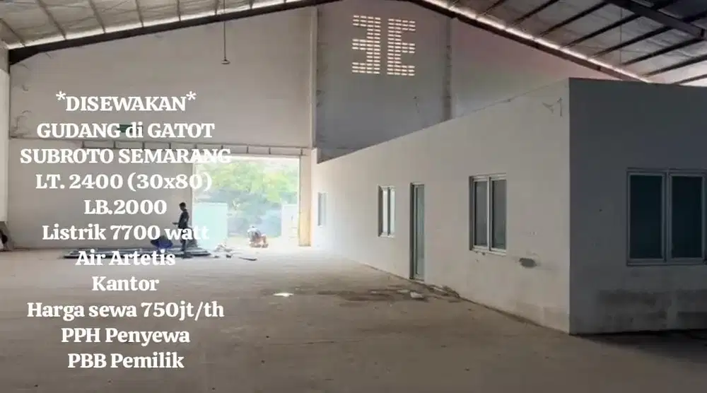 Disewakan gudang di kawasan industri candi KIC Gatsu Semarang Barat